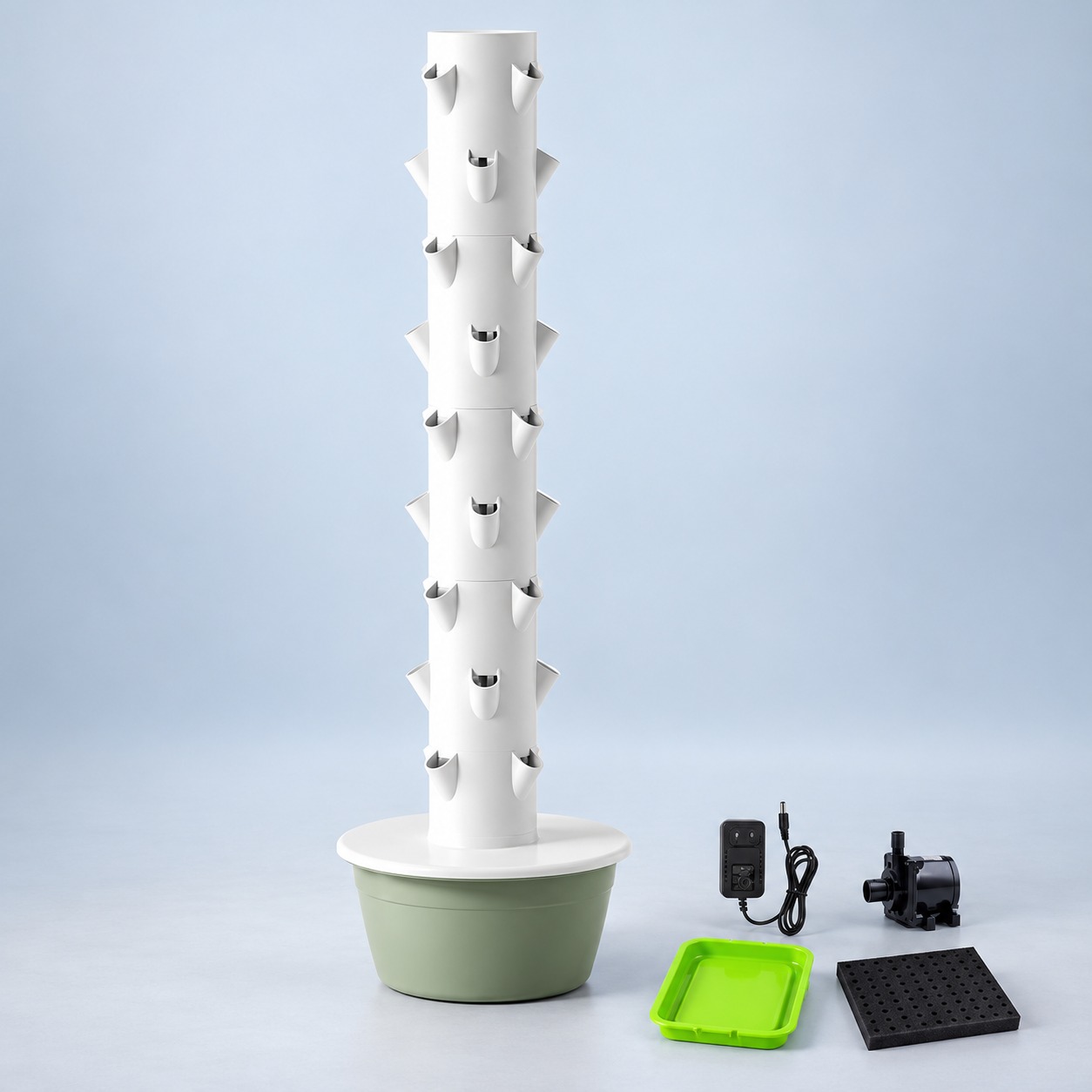 Hydroponic Tower - 9-Schicht 36-Loch Hydroponischer Turm für Dachbalkon