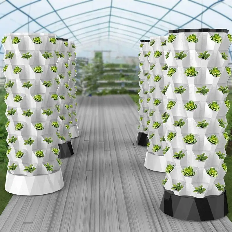 Hydroponic Tower - Vertikaler Hydroponischer Anbauturm, Ananasförmiger Aeroponik-Pflanzkübel, Stapelbares